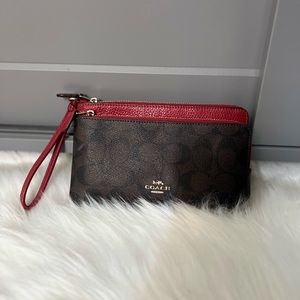 Coach double zip wallet